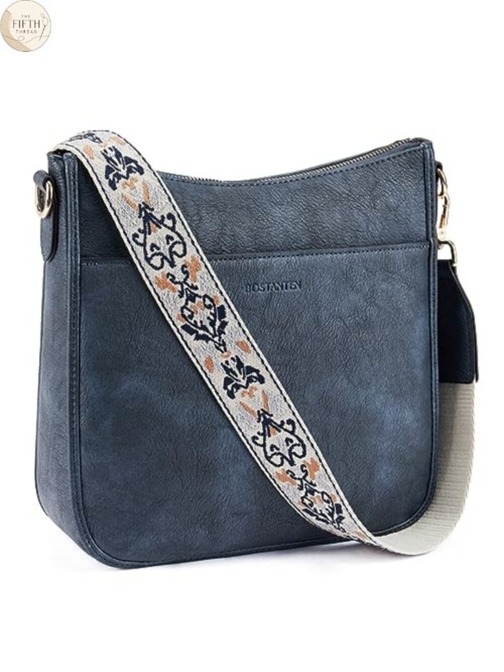 Vegan Leather Crossbody Hobo Bag Wide Guitar Strap Shoulder Purse